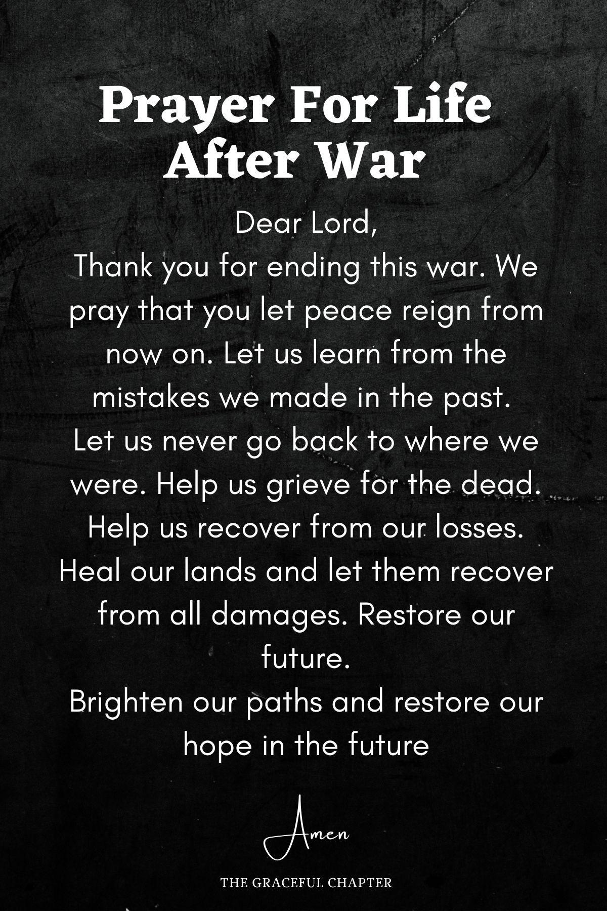 Prayer for life after war