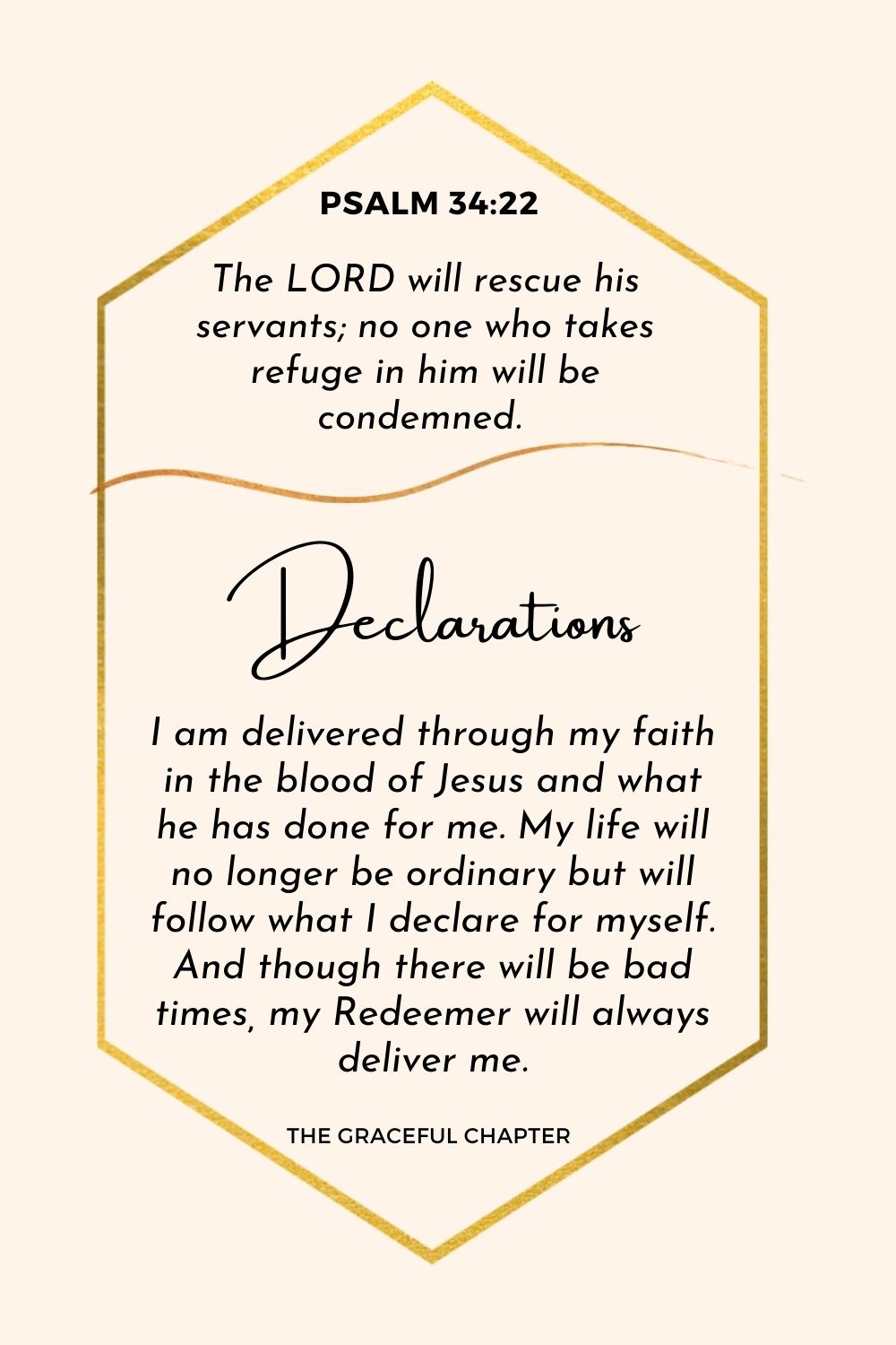 Psalm 34:22 declaration