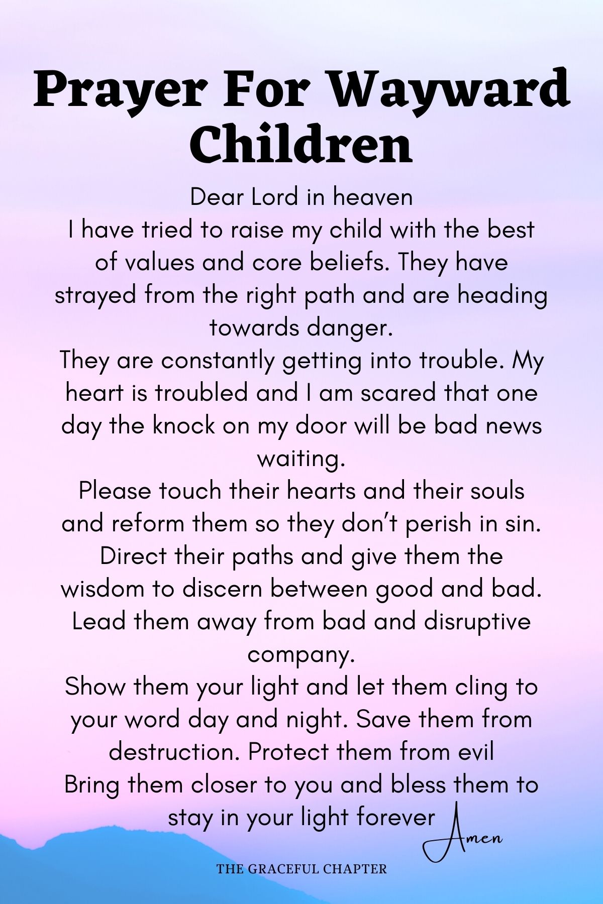 Prayer for wayward children