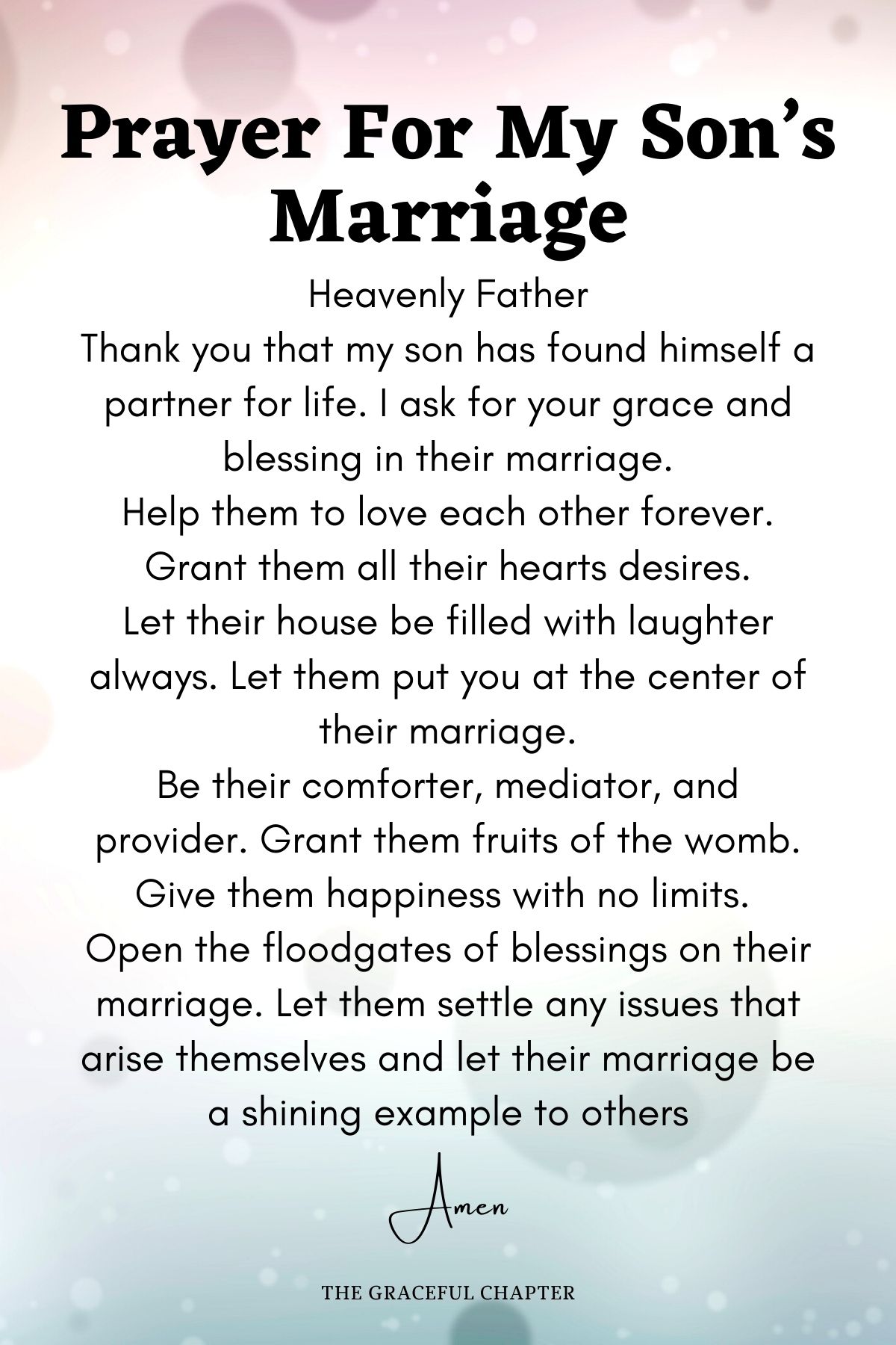 Prayer for my son’s marriage - prayers for my son