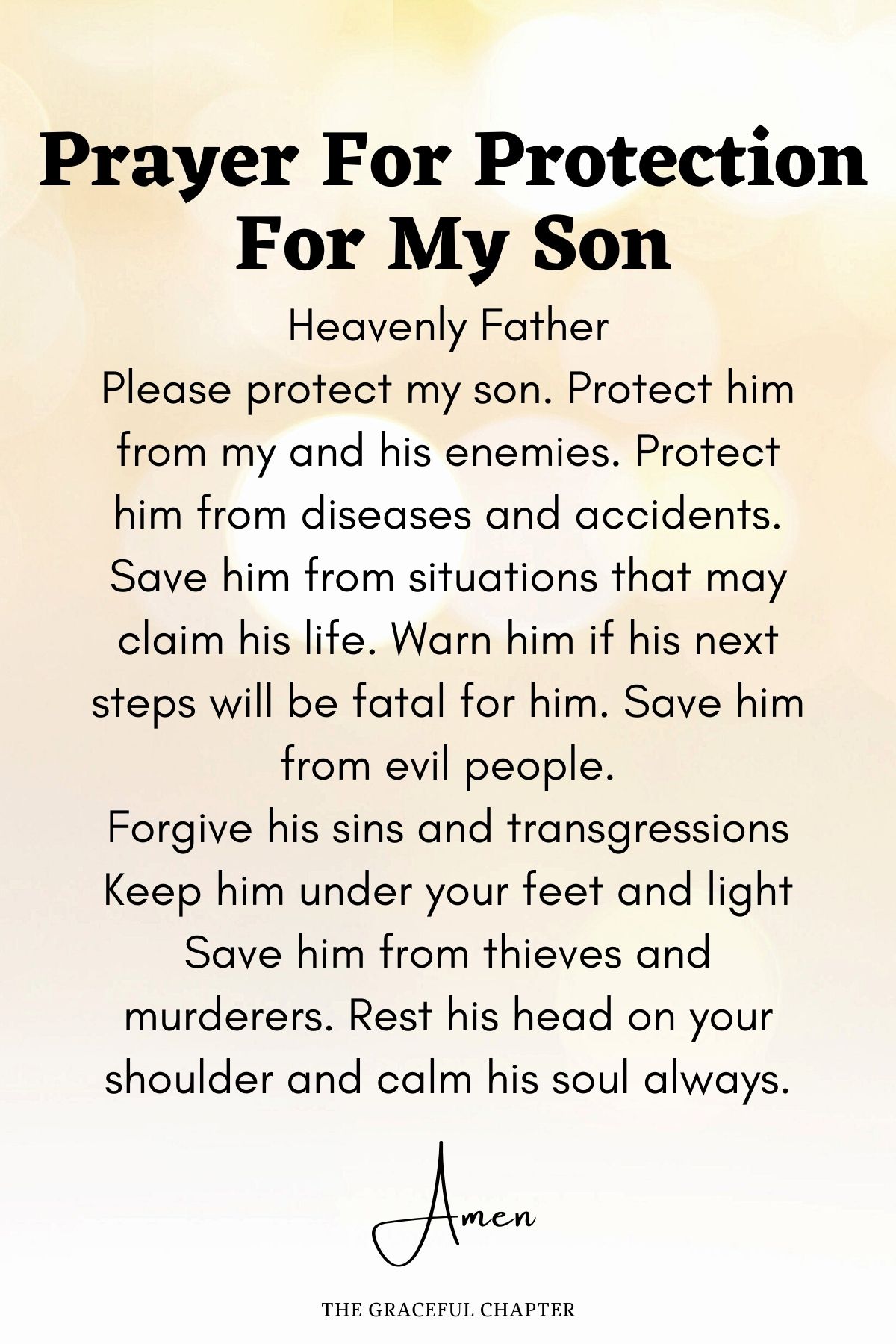 Prayer for protection for my son