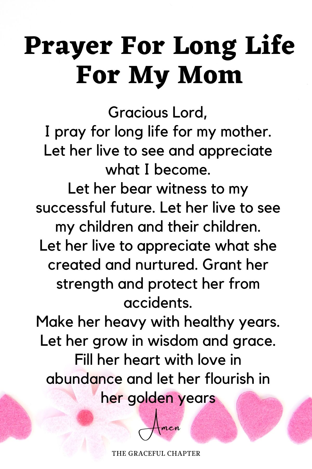 Prayer for long life for my mom
