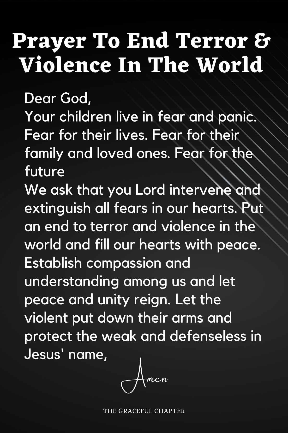 Prayer to end terror and violence in the world