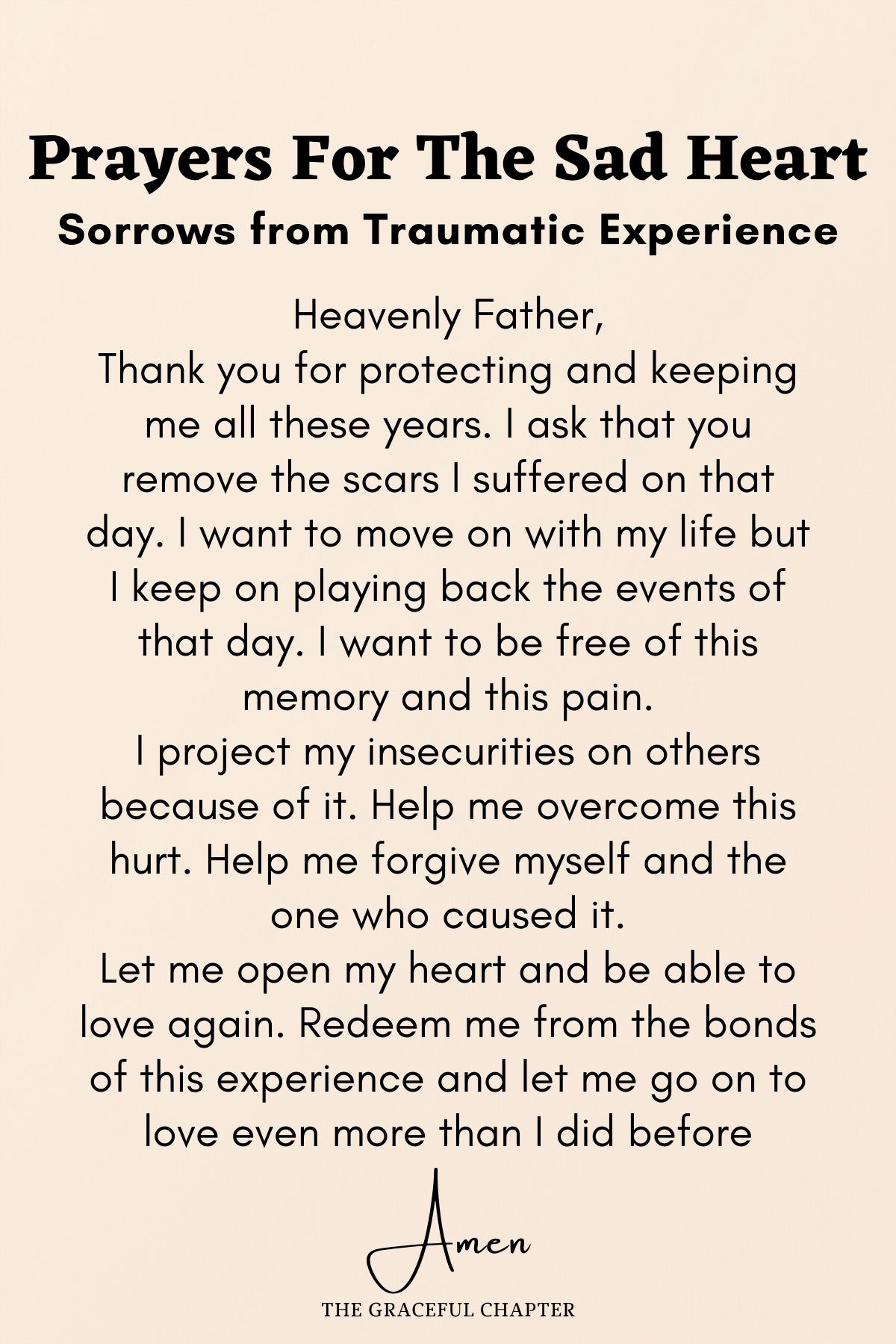 Sadness/Sorrows from Traumatic Experience