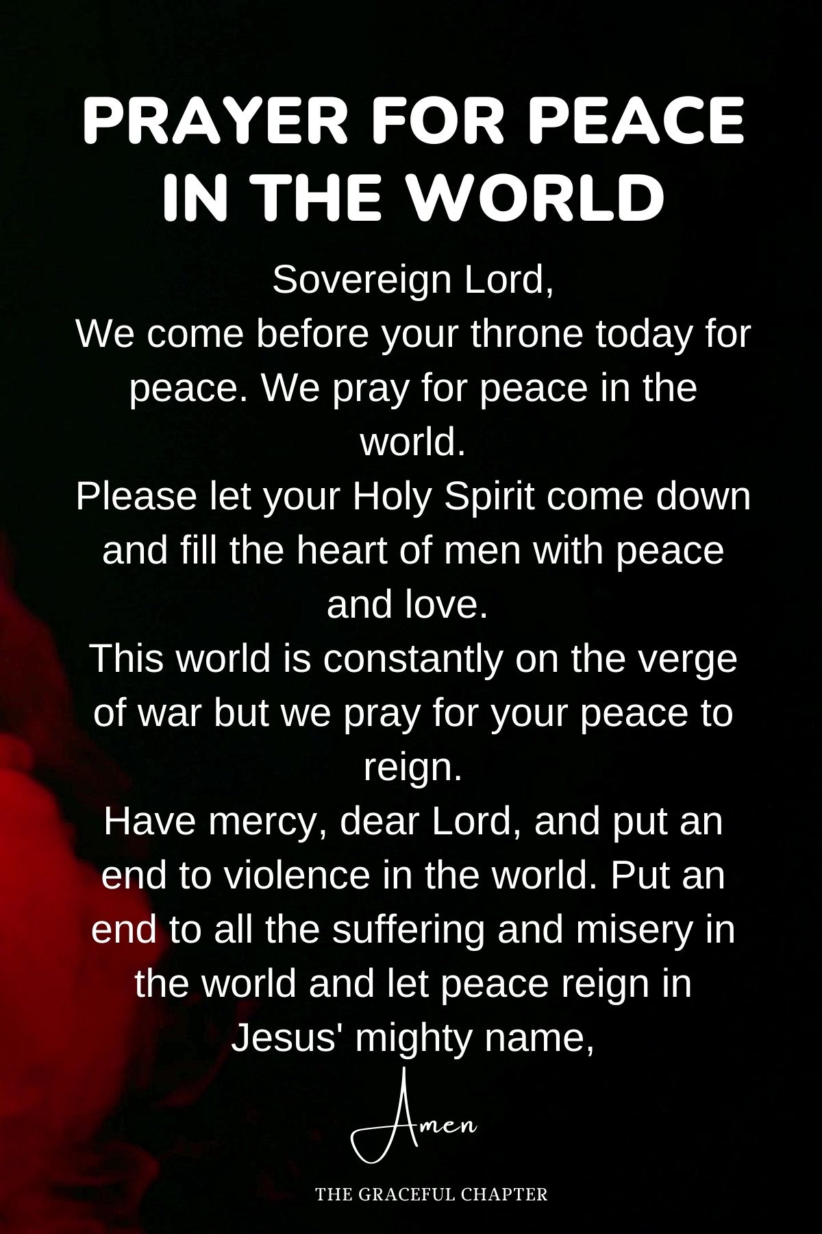 Prayer to end terror and violence in the world