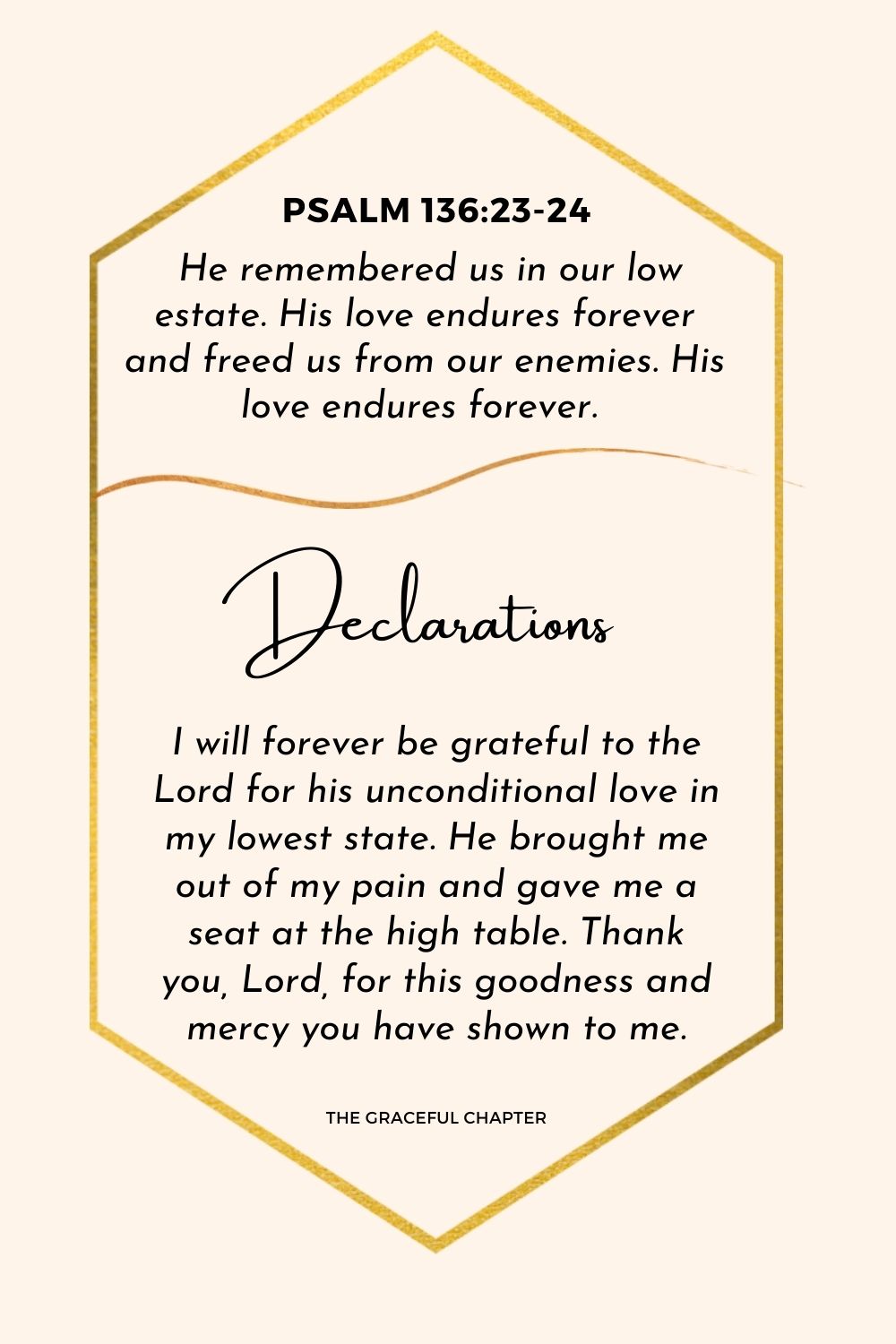 declaration - Psalm 136:23-24 