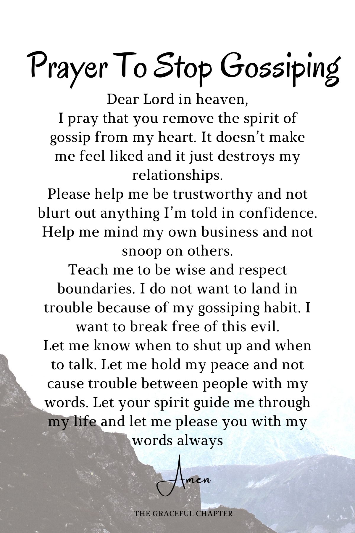 Prayer to stop gossiping