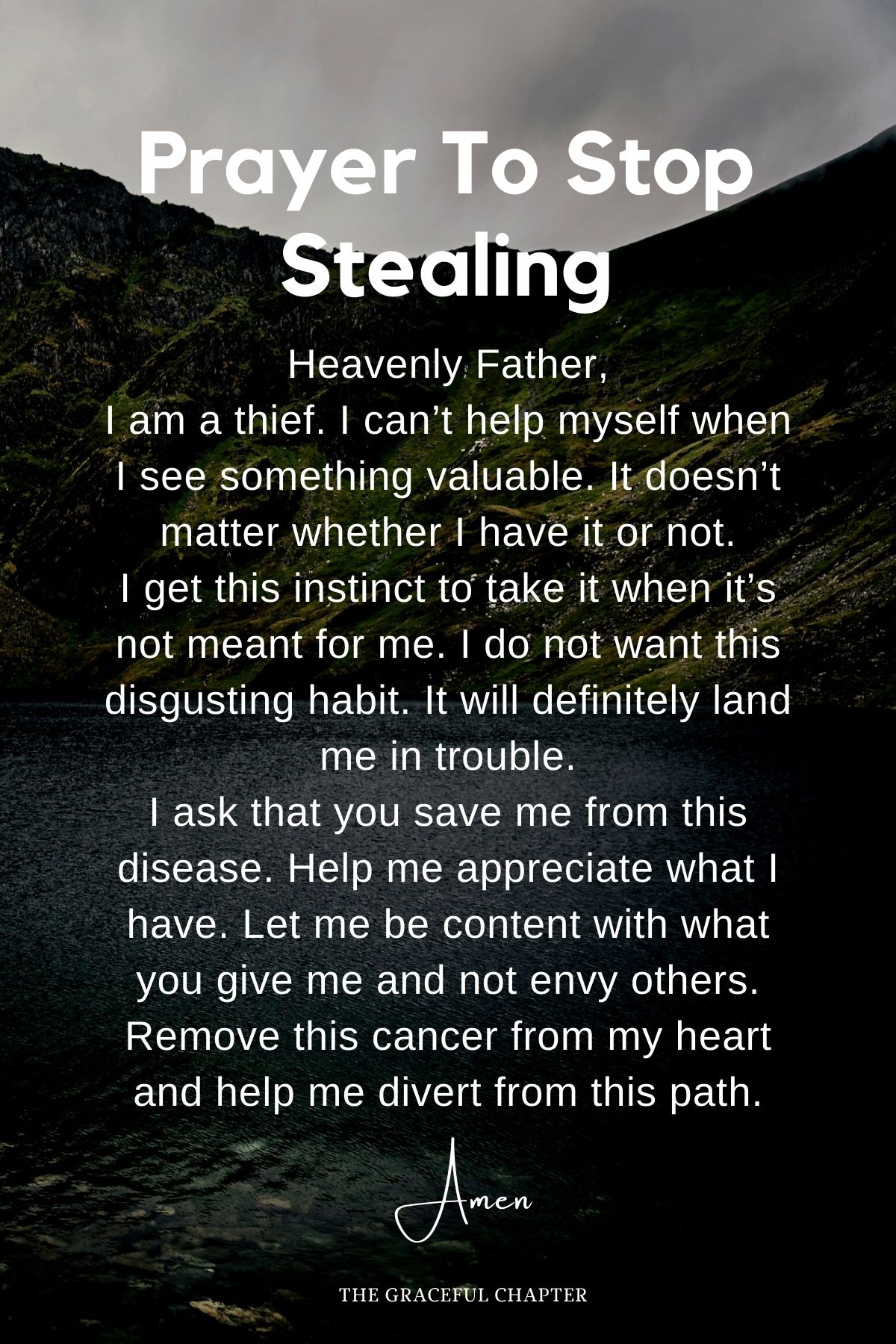 Prayer to stop stealing