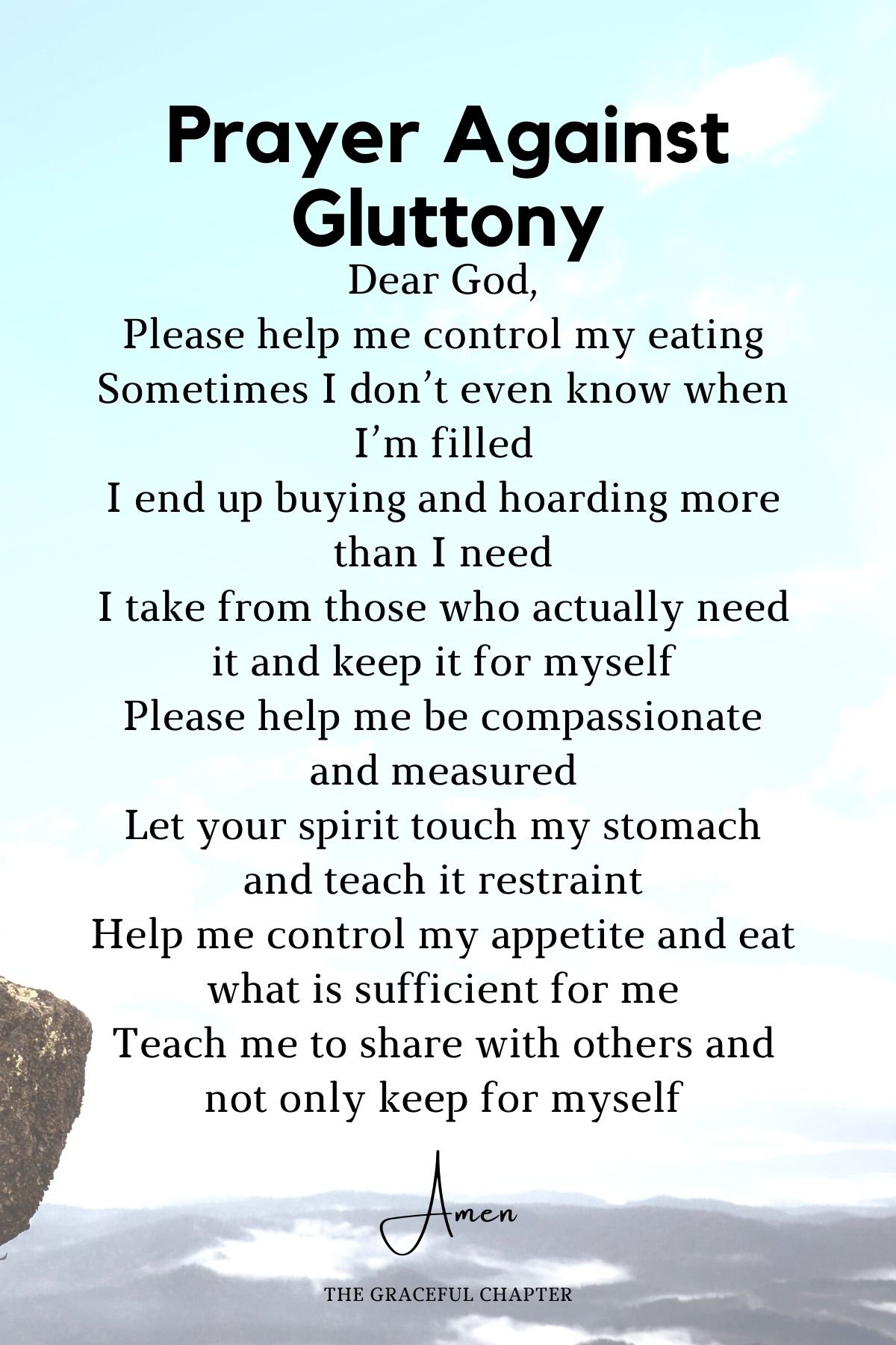 Prayer against gluttony