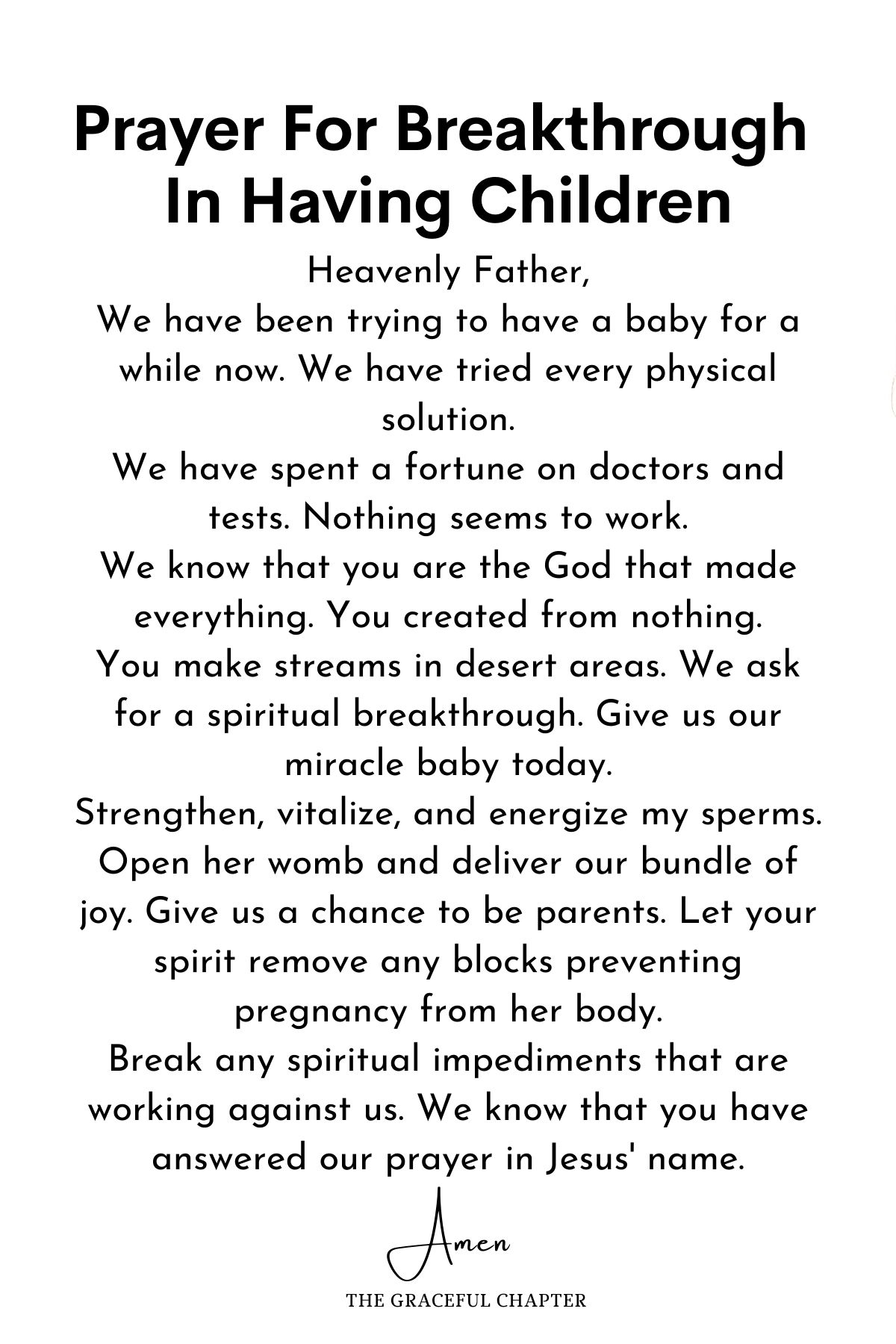 Prayer for breakthrough in having children - prayers for breakthroughs