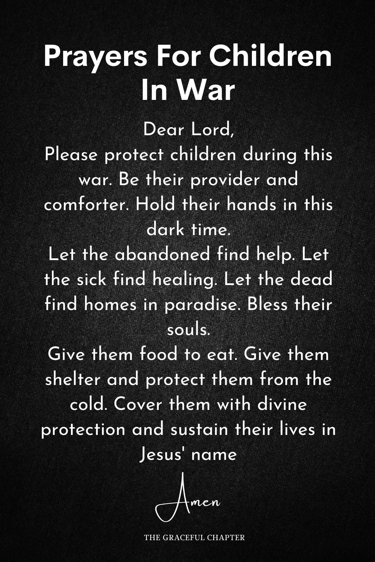 Prayers for children in war