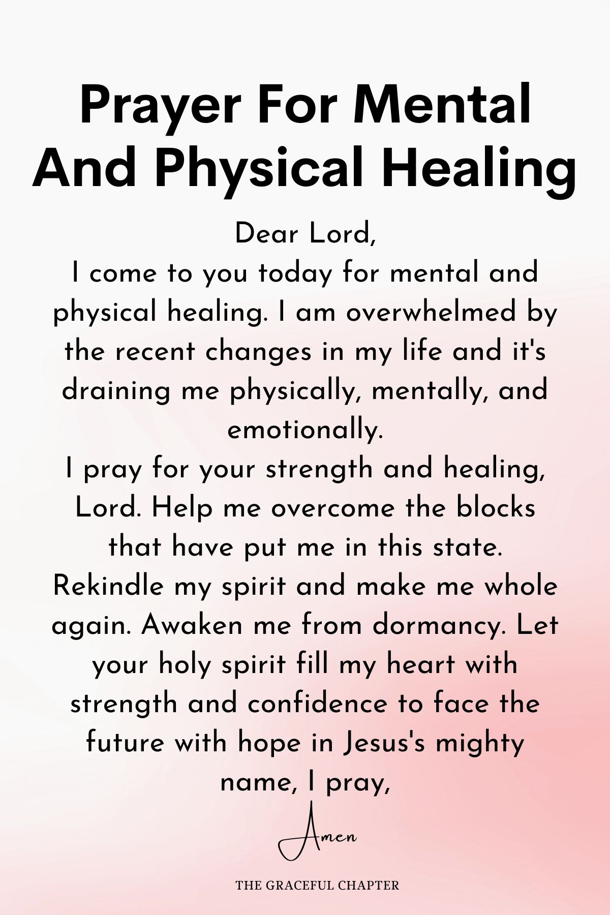 Prayer for mental and physical healing