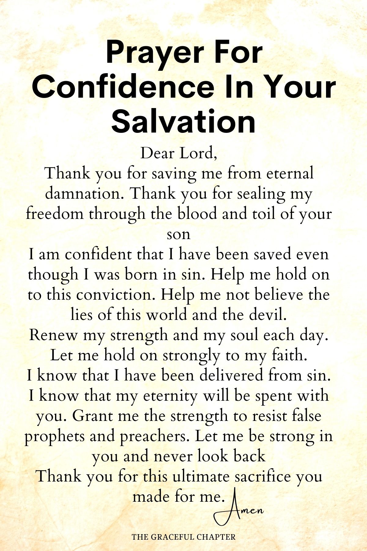 Prayer for confidence in your salvation