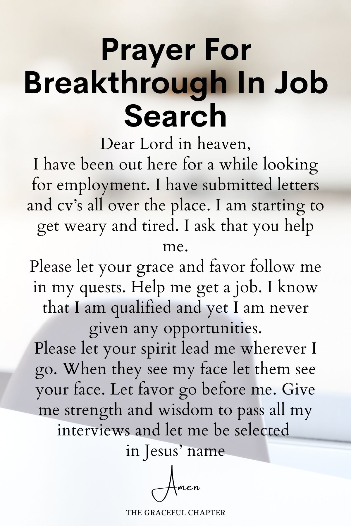 Prayer for breakthrough in job search