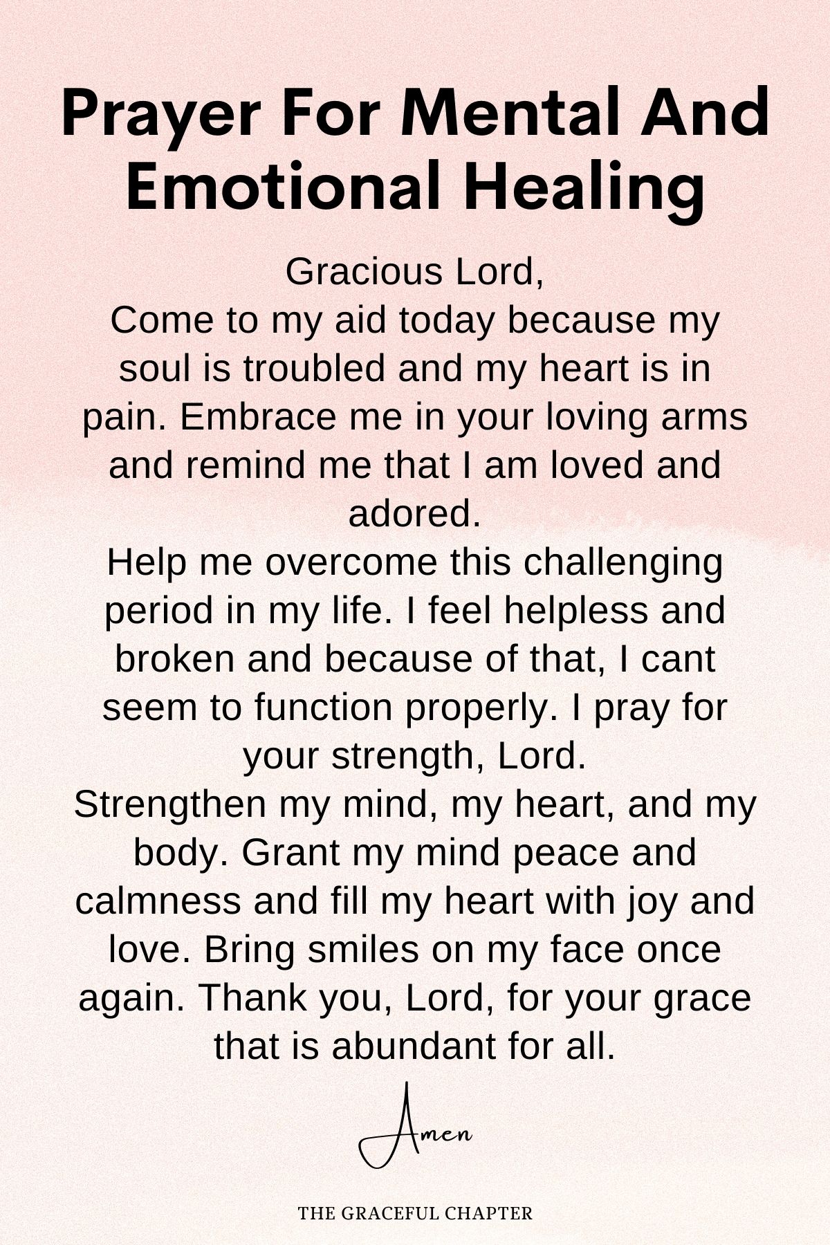 Prayer for mental and emotional healing