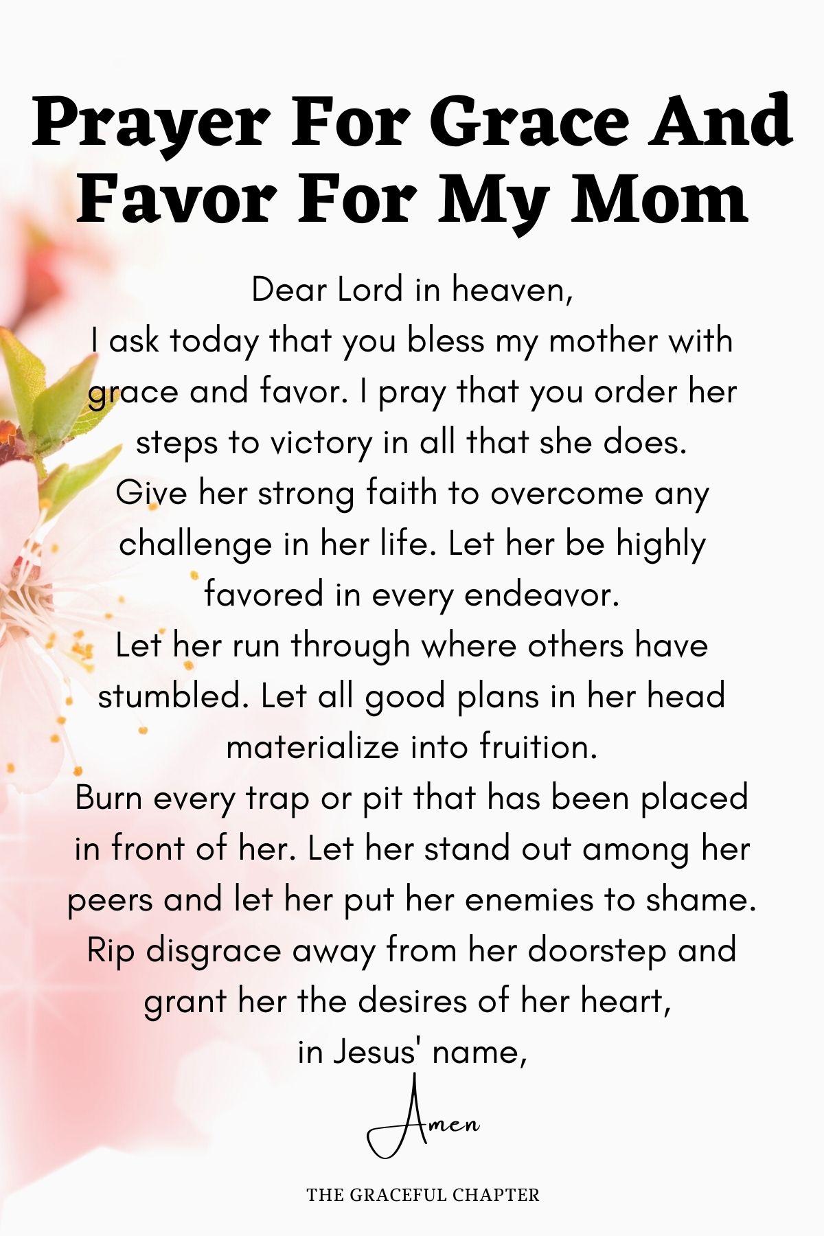 Prayer for grace and favor for my mom