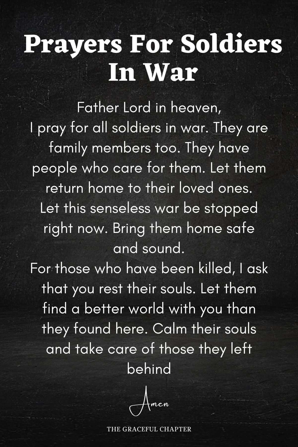 Prayers for soldiers in war