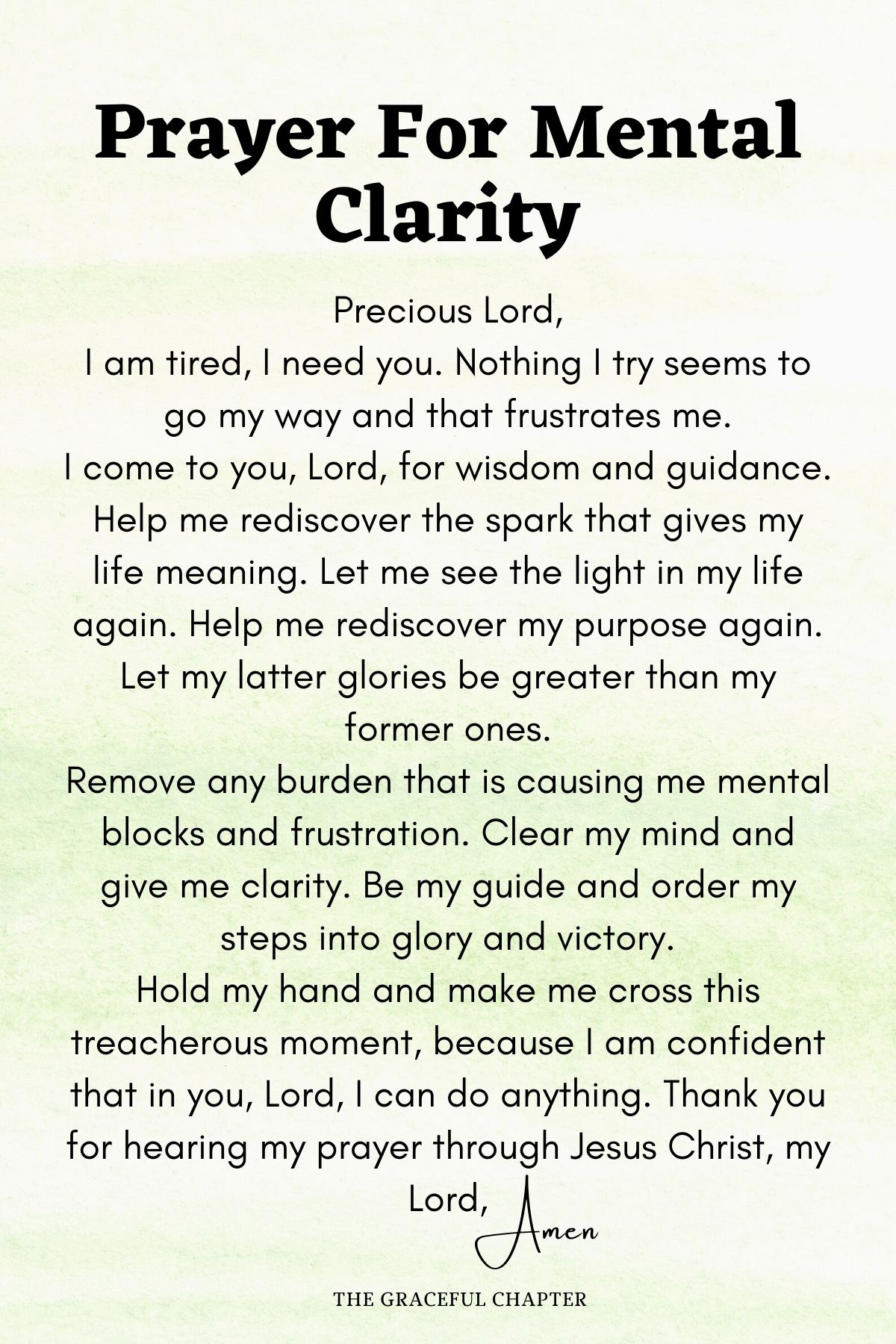 Prayer for mental clarity