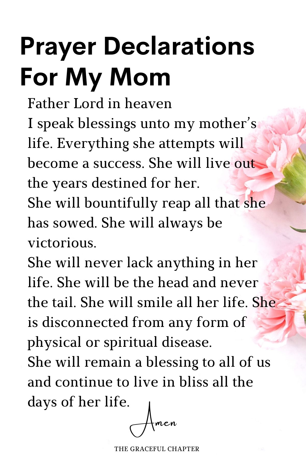 Prayer declarations for my mom