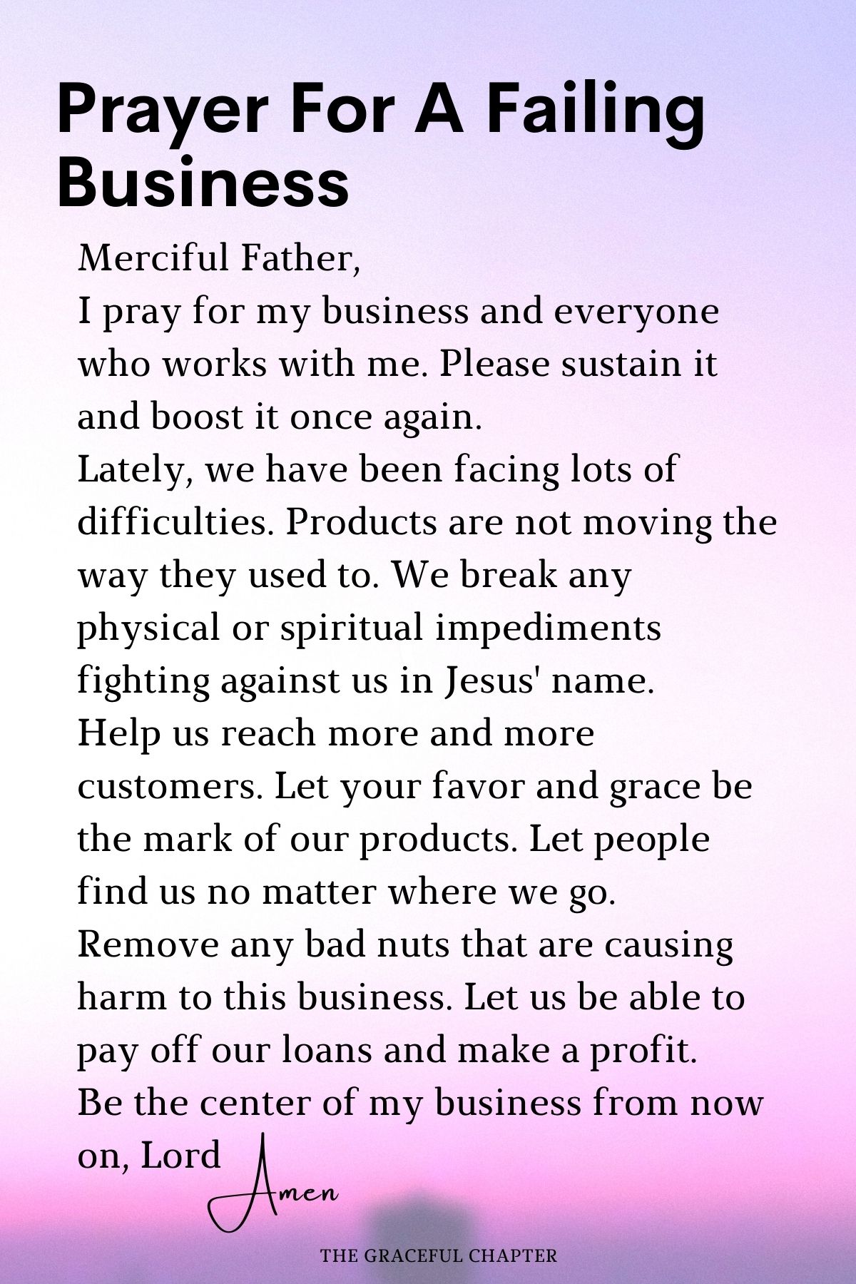 Prayer for a failing business