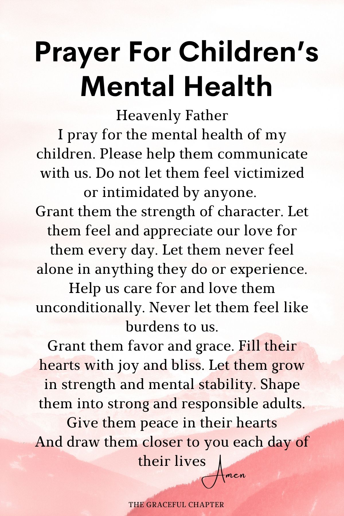 Prayer for children’s mental health