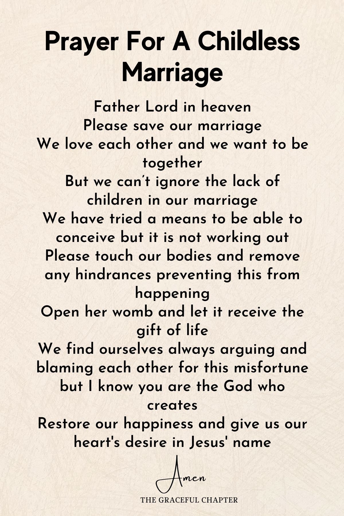 Prayer for a childless marriage