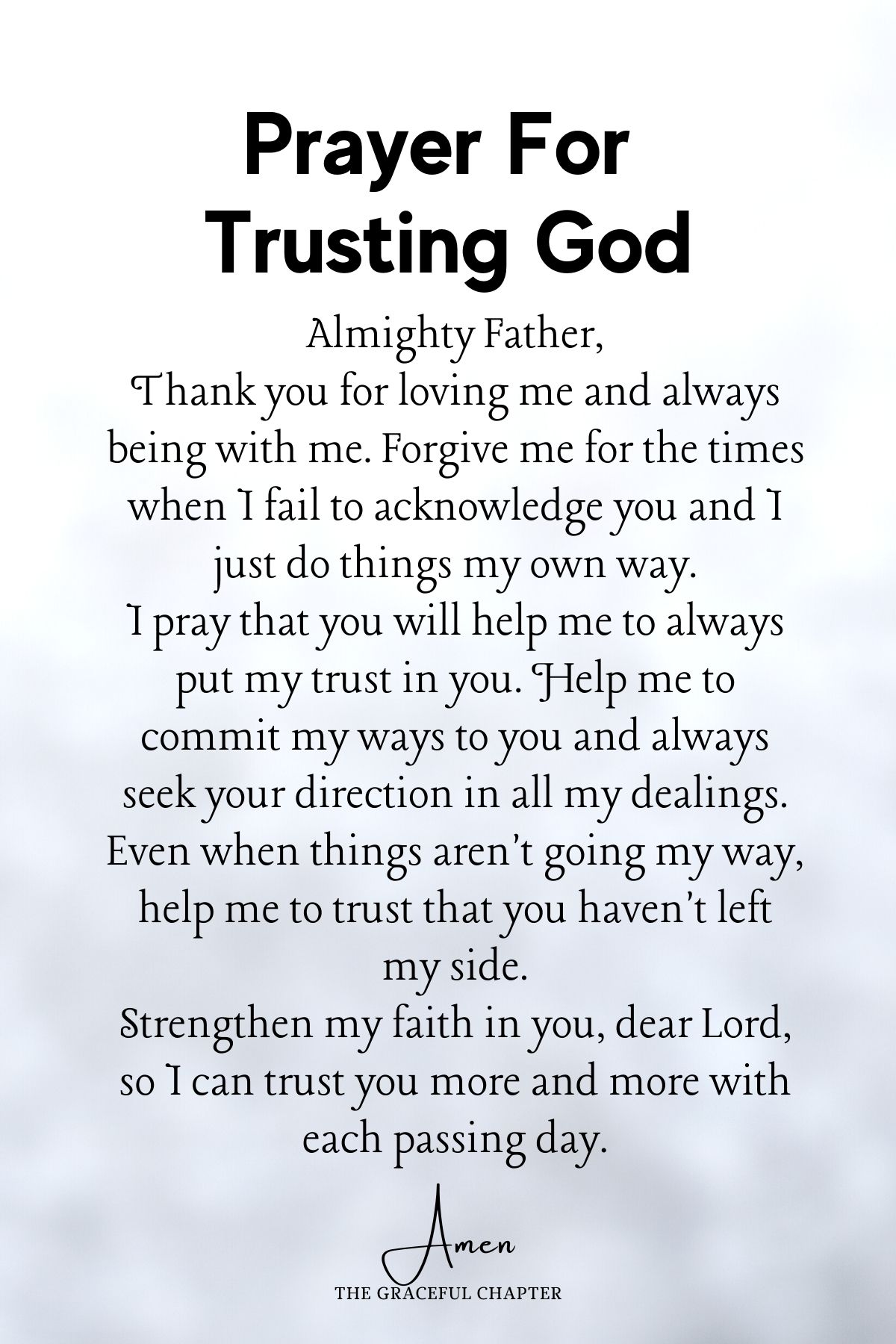Prayer for trusting God