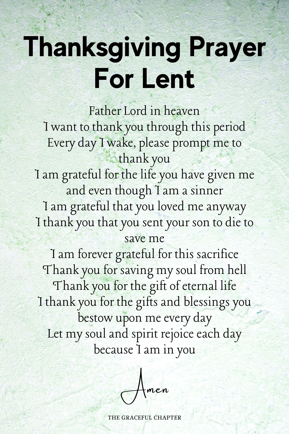 Thanksgiving prayer for lent