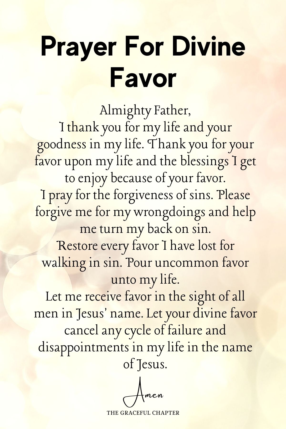 Prayer for divine favor