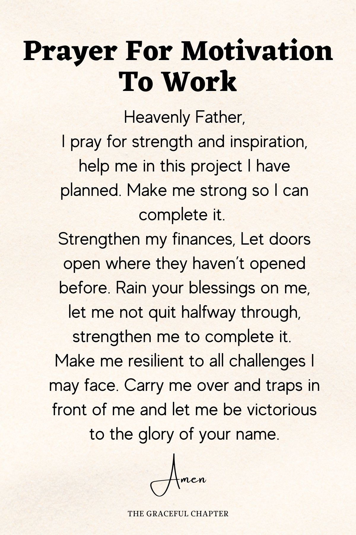 Prayer for motivation to work