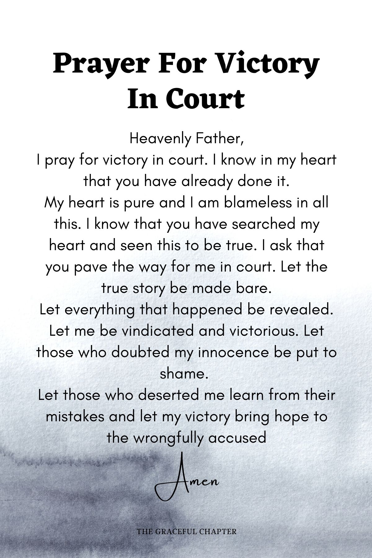 Prayer for victory in court