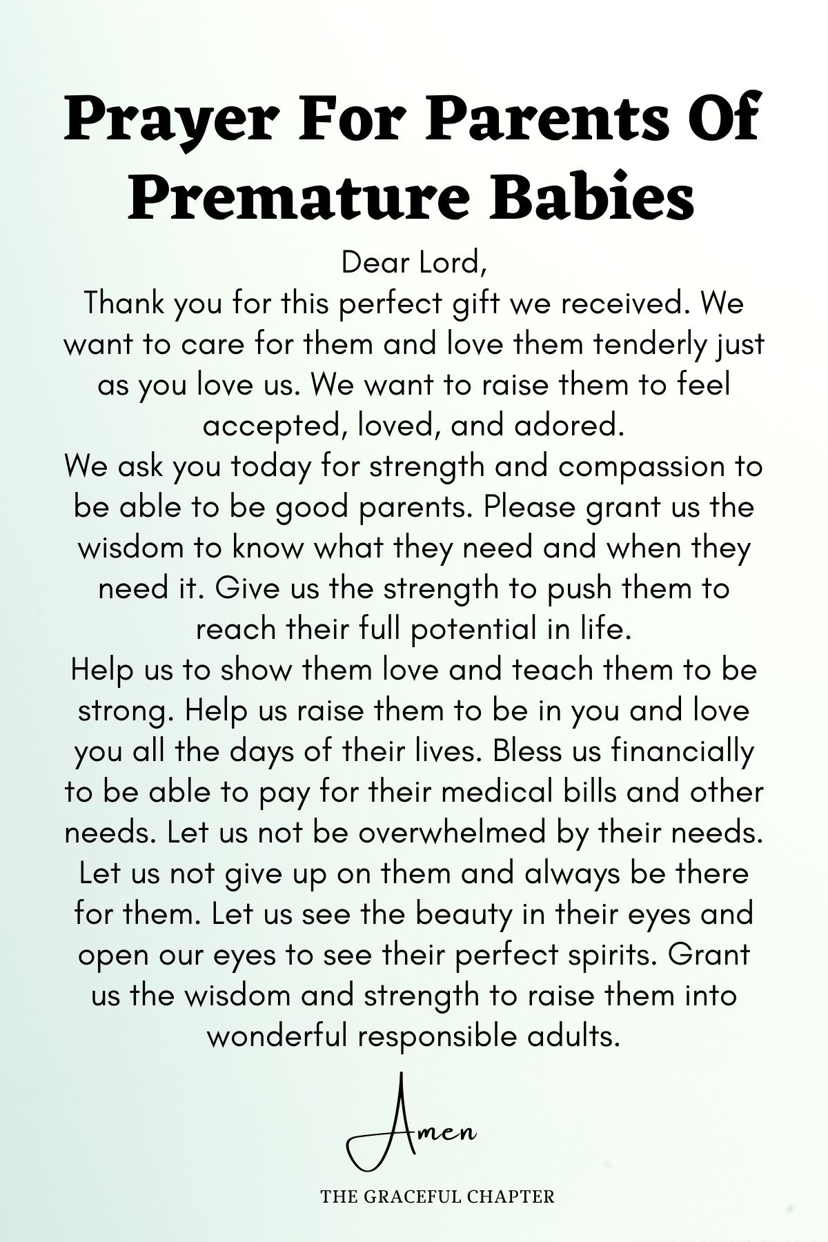 Prayer for parents of premature babies