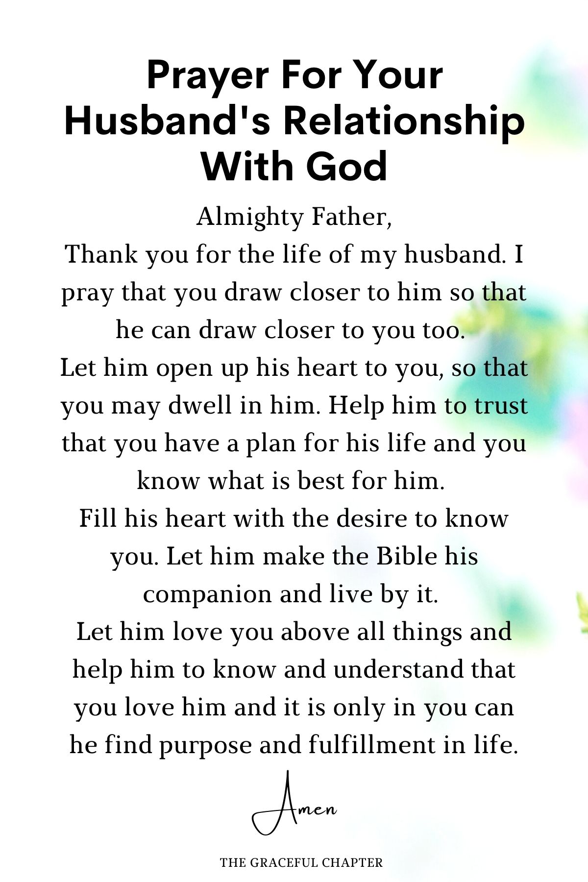 Prayer for your husband's relationship with God