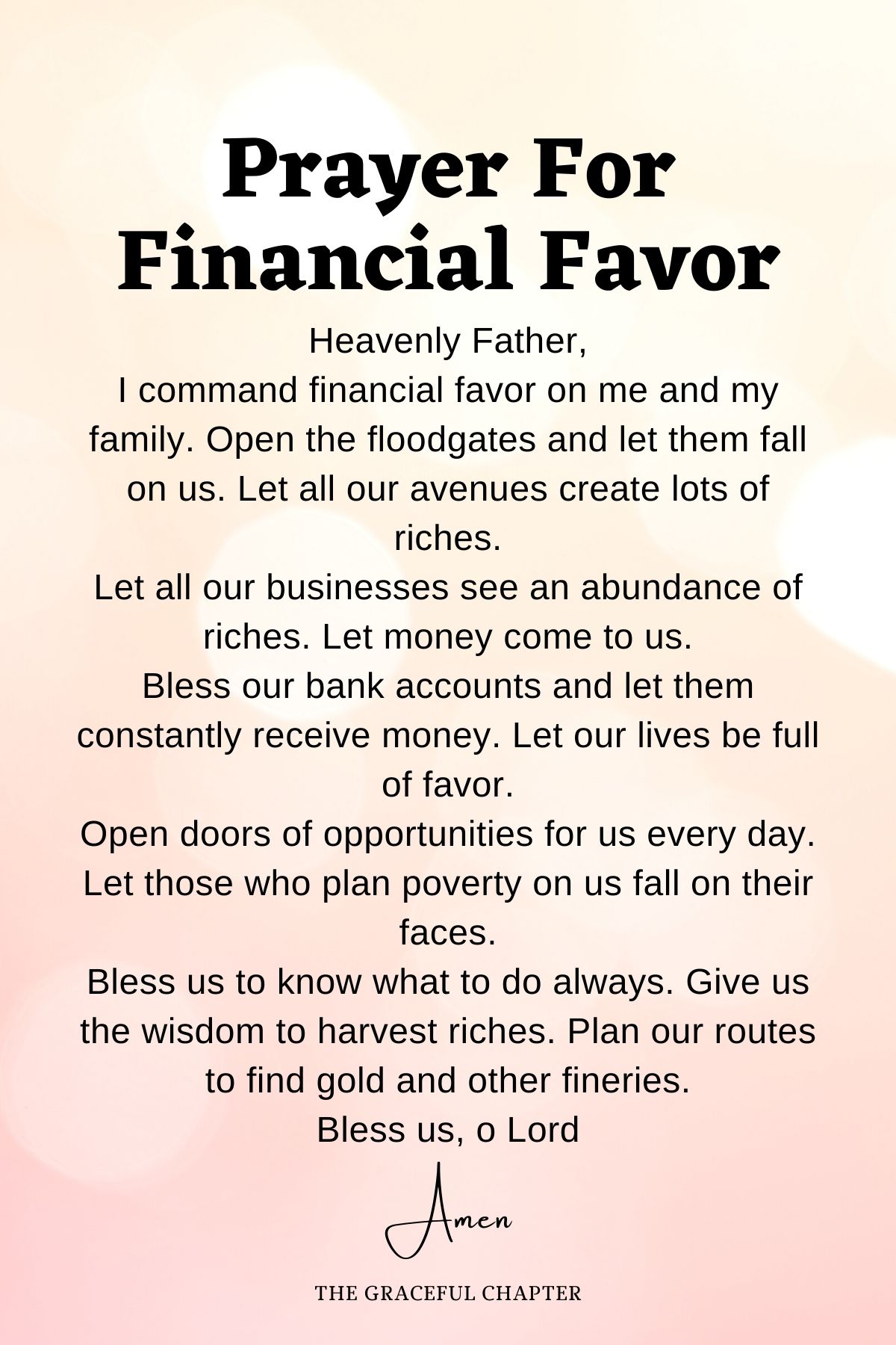 Prayer for financial favor