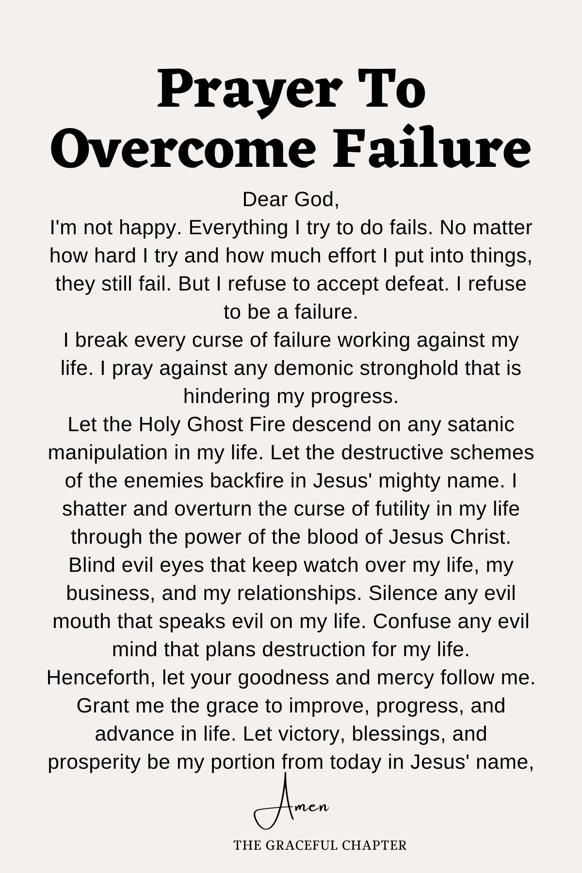 Prayer to overcome failure
