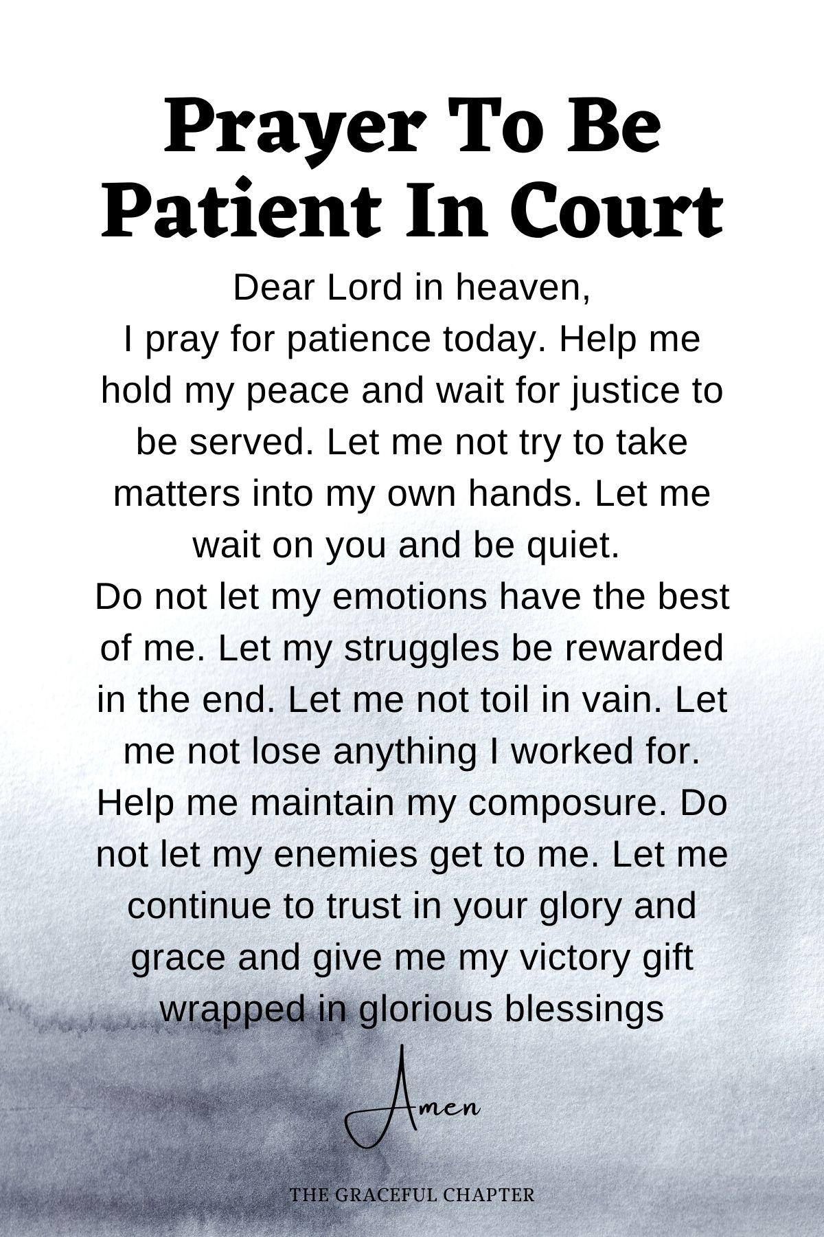 Prayer to be patient in court