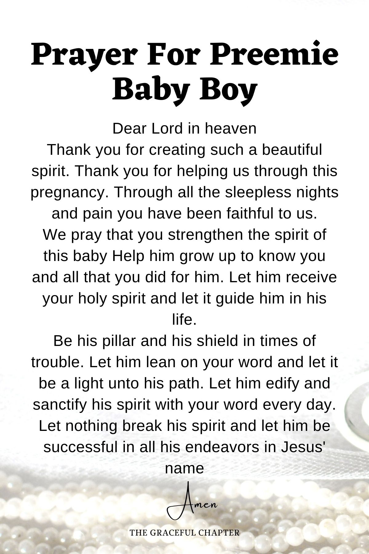 Prayer for preemie baby boy