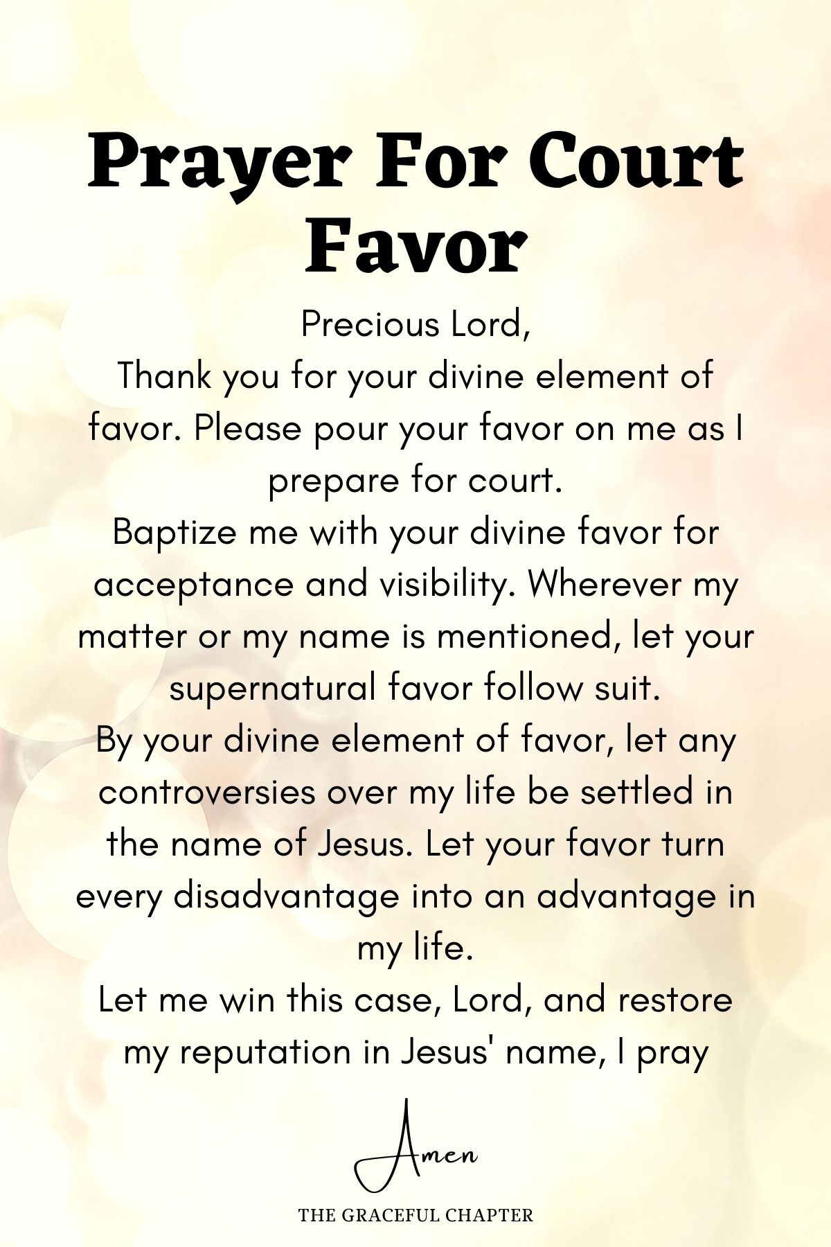 Prayer for court favor