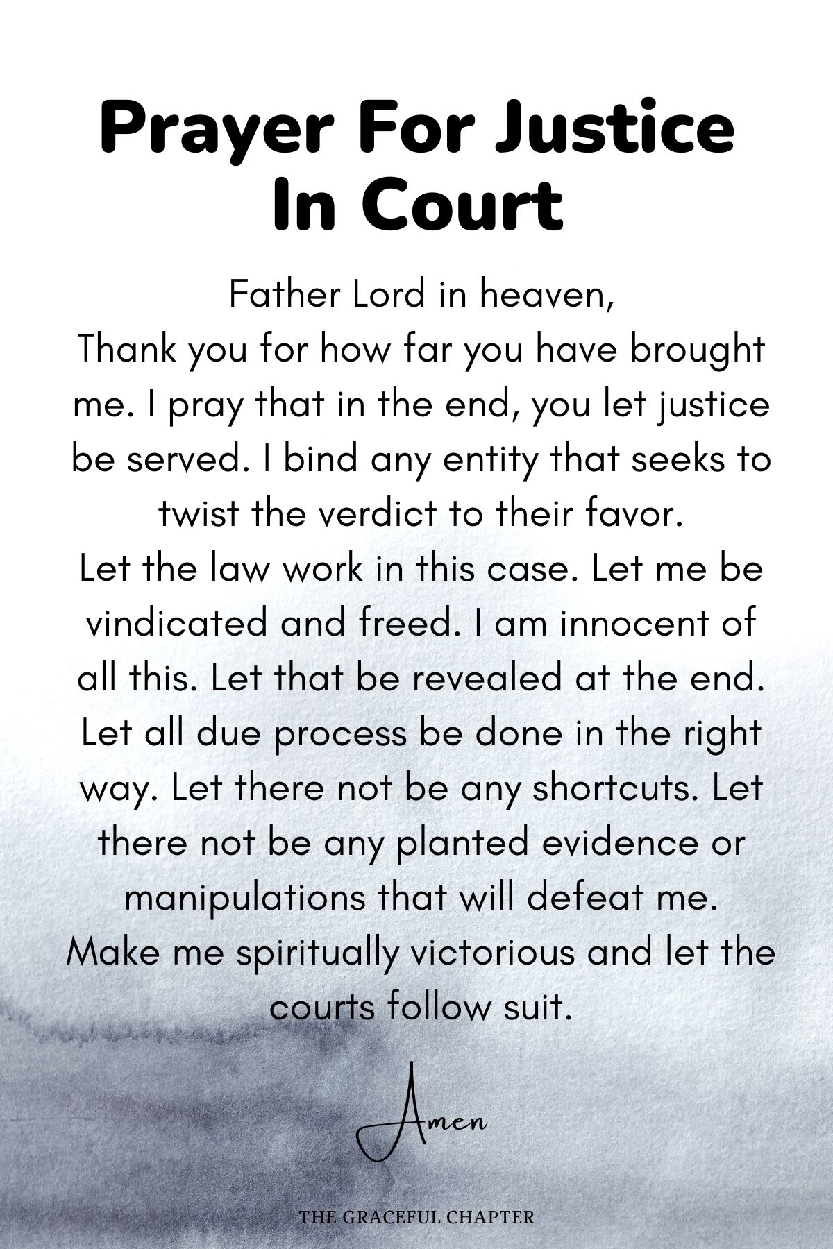 Prayer for justice in court