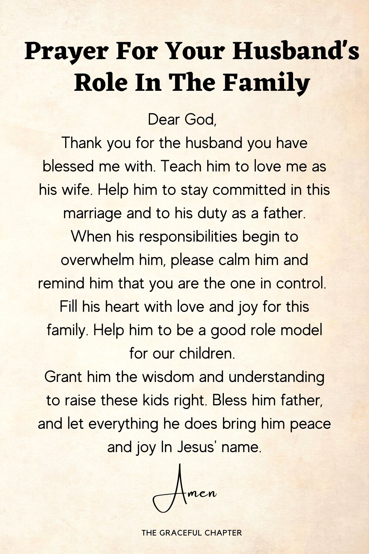 Prayer for your husband's role