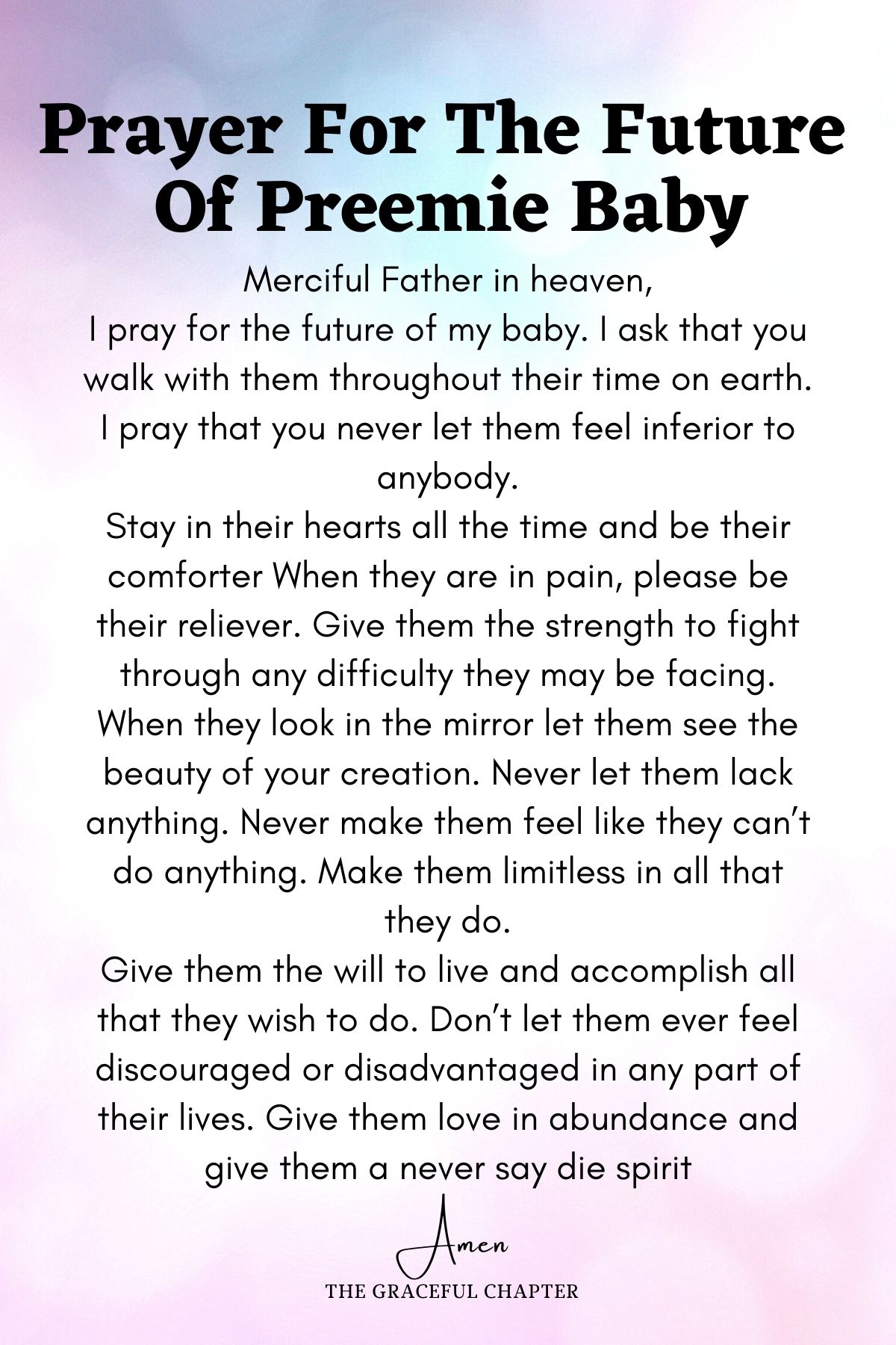 Prayer for the future of preemie baby