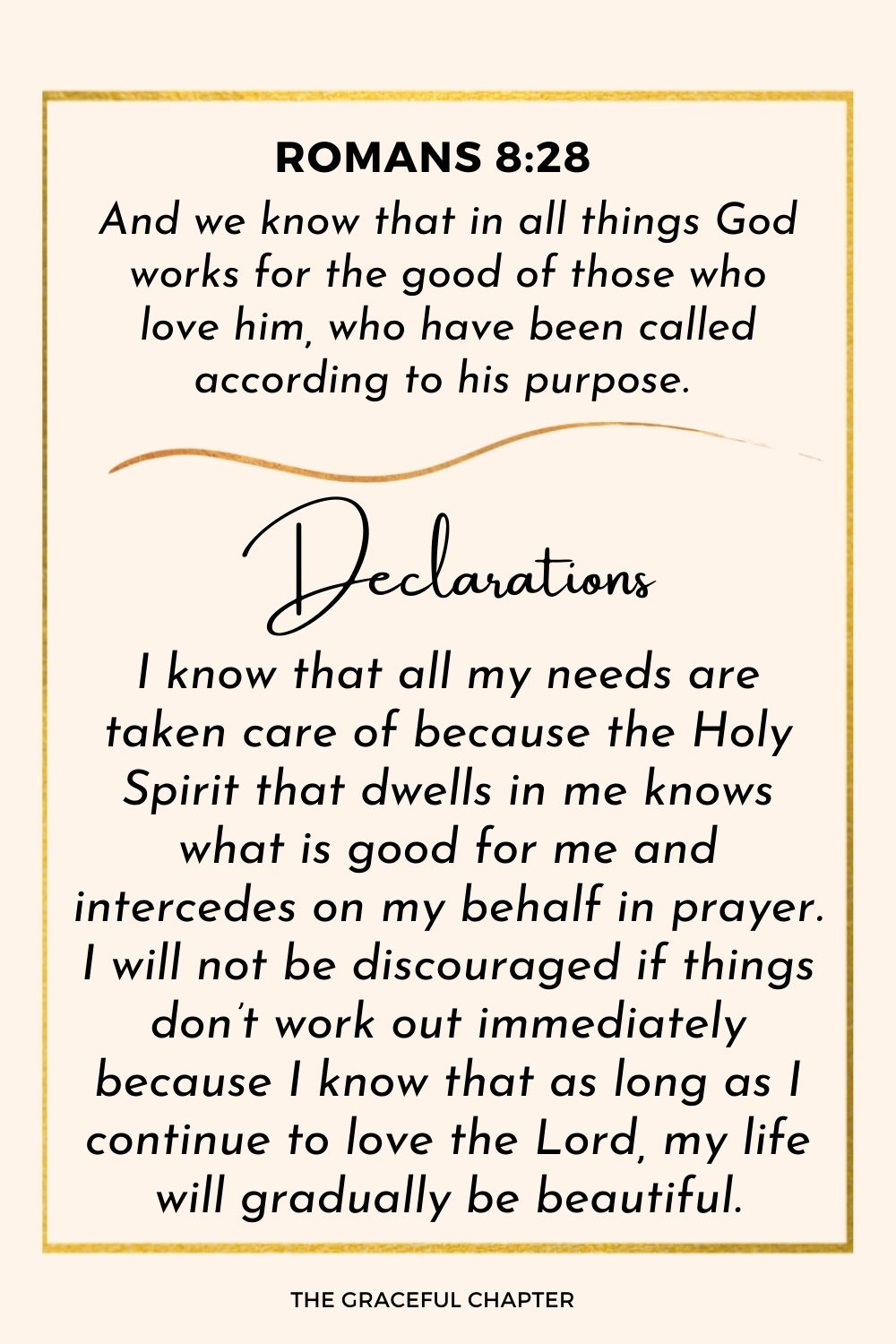 Declaration Romans 8:28