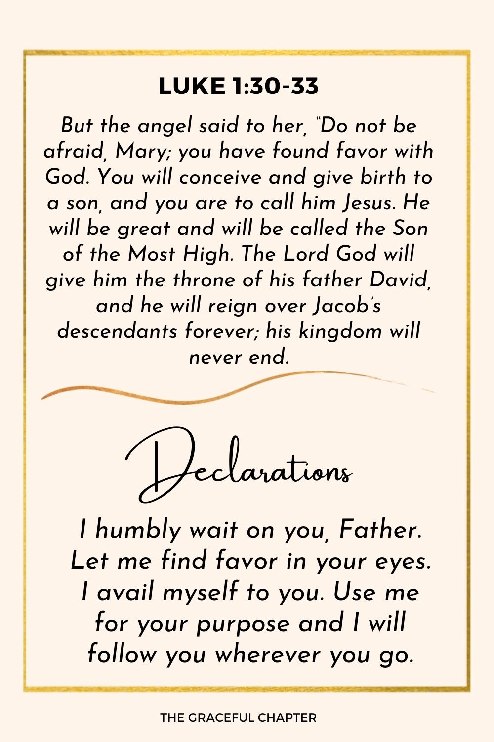 Luke 1:30-33 declaration