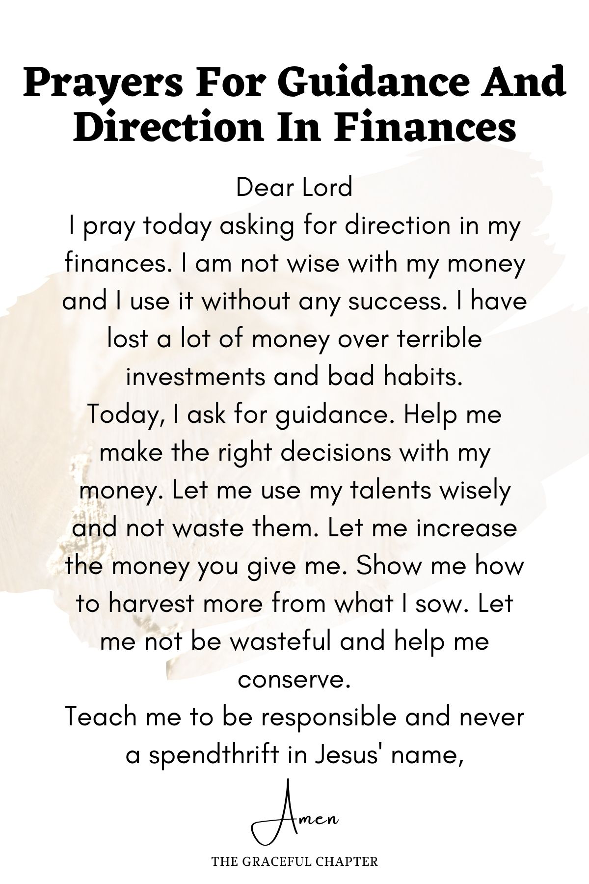 Prayers for guidance and direction in finances