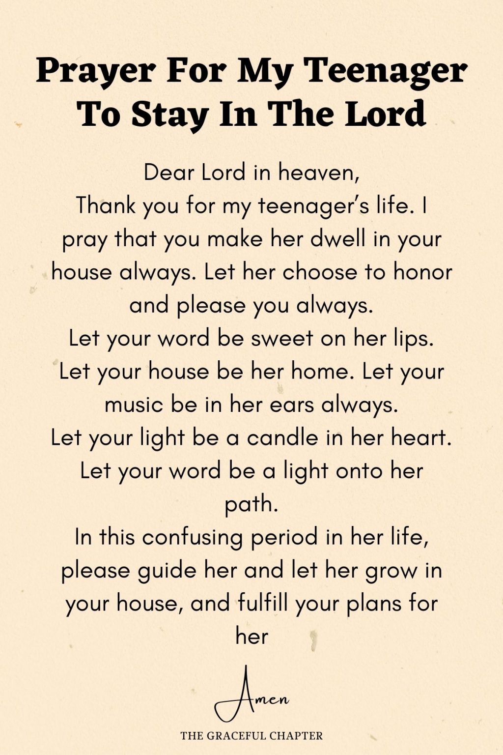 12 Prayers For My Teenager - The Graceful Chapter