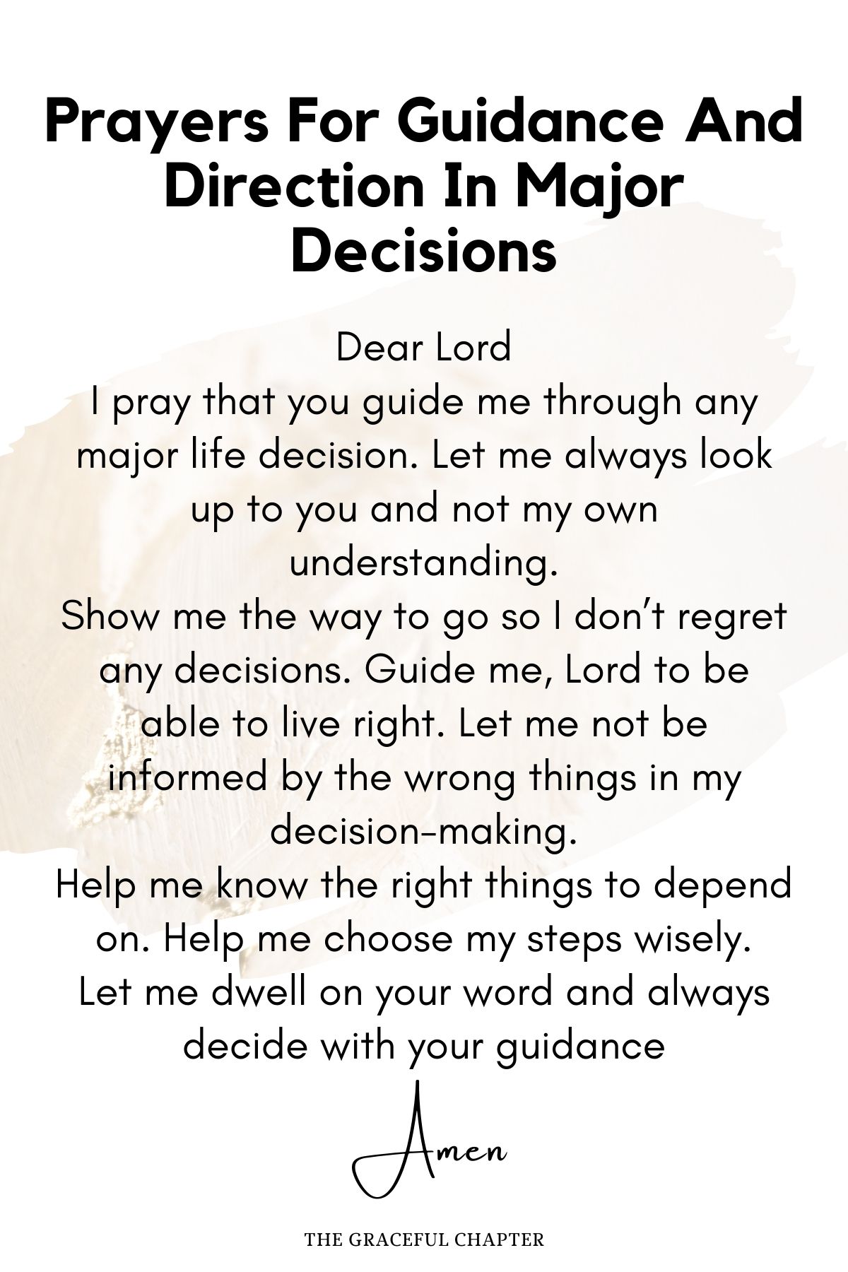 Prayers for guidance and direction in major decisions