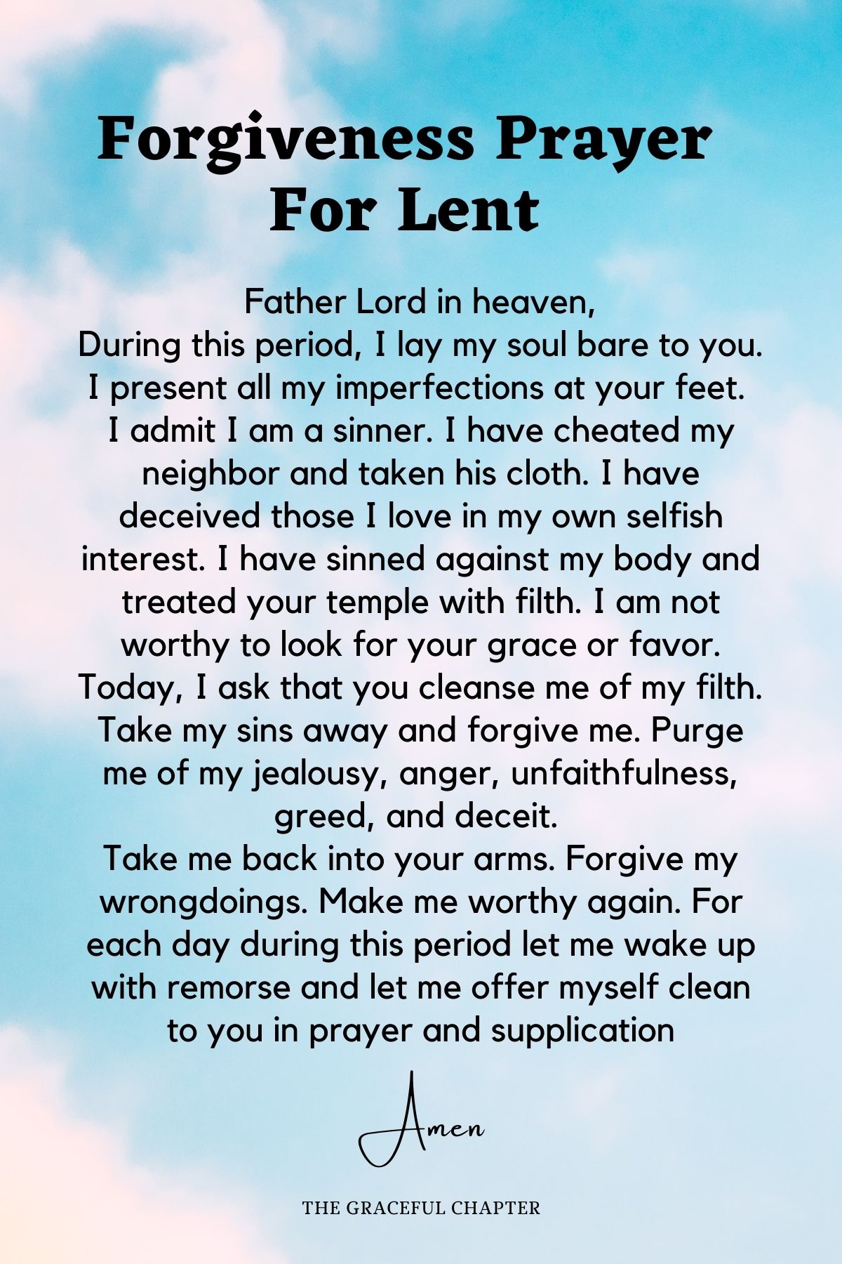 Forgiveness prayer for lent