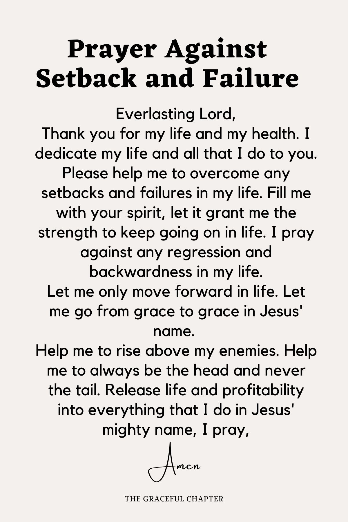 Prayer against setback and failure