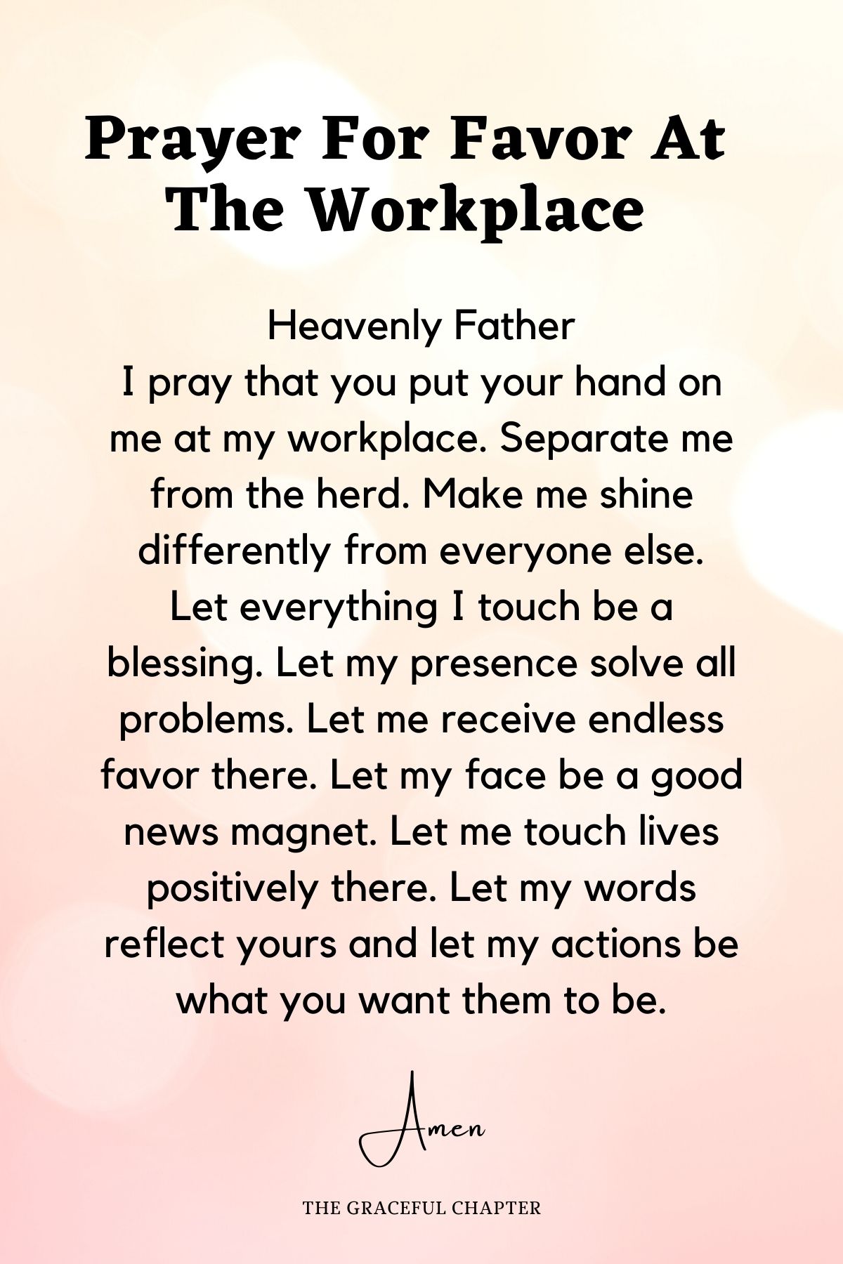 Prayer for favor at the workplace