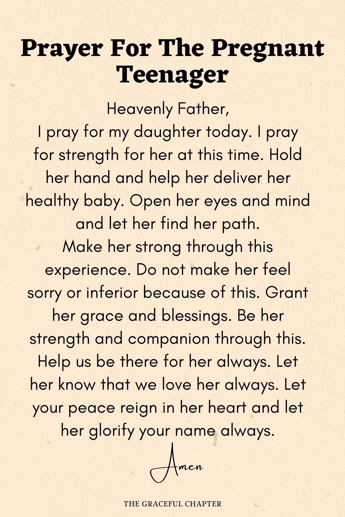 Prayer for the pregnant teenager